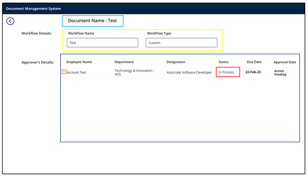 42. Workflow Details is selected the system